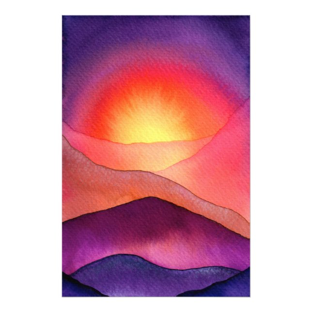 Impression Photo Coucher de soleil violet et orange vif (Devant)