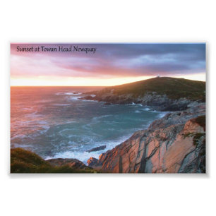 Impression Photo Coucher du soleil chez Towan Newquay principal les