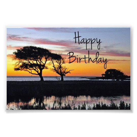 Impression Photo Coucher Du Soleil De Joyeux Anniversaire Sur La Zazzle Fr