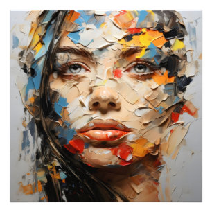 Impression Photo Couleurs Abstraites du visage féminin