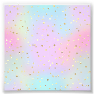 Impression Photo Couleurs pastel bleu rose violet petit doré brilla
