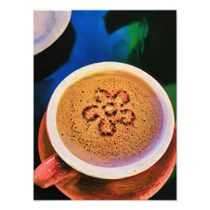 Impression Photo Coupe Artistique Cappuccino Avec Design De Mousse
