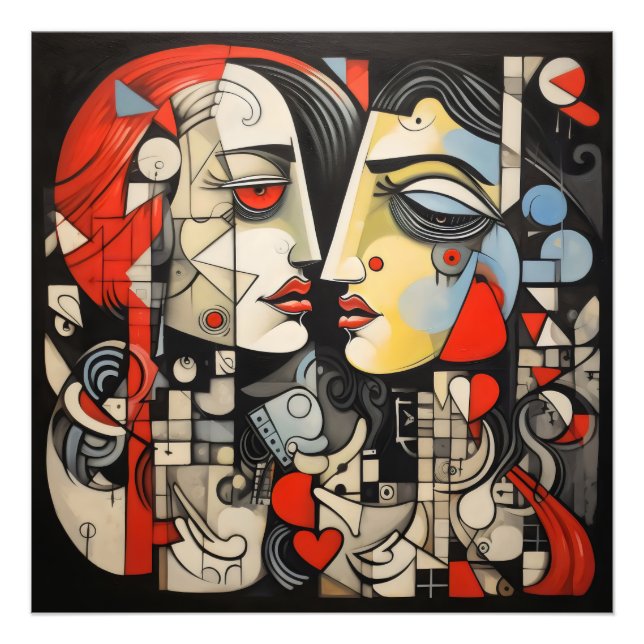 Impression Photo Couple Lesbien Cubisme (Devant)