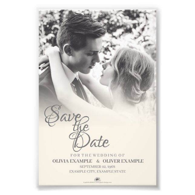 Impression Photo Couple mariage en monochrome (Devant)