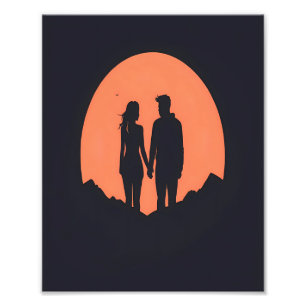 Impression Photo Couple Silhouette Couple Minimaliste Art Amour