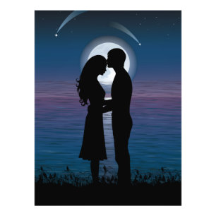 Impression Photo Couples Romance de silhouette d'amour sur la côte