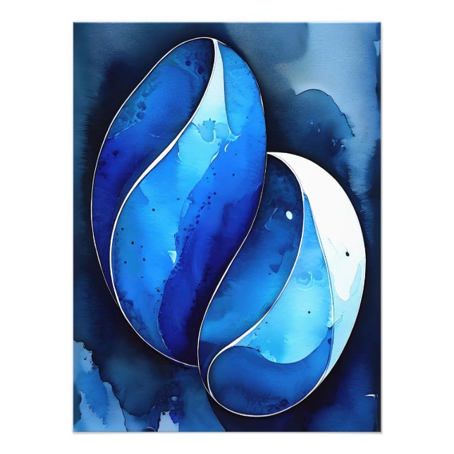 Impression Photo Courbes de cobalt marin (Devant)