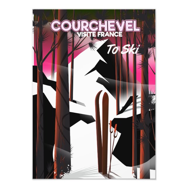 Impression Photo Courchevel, affiche de voyage de ski en France (Devant)