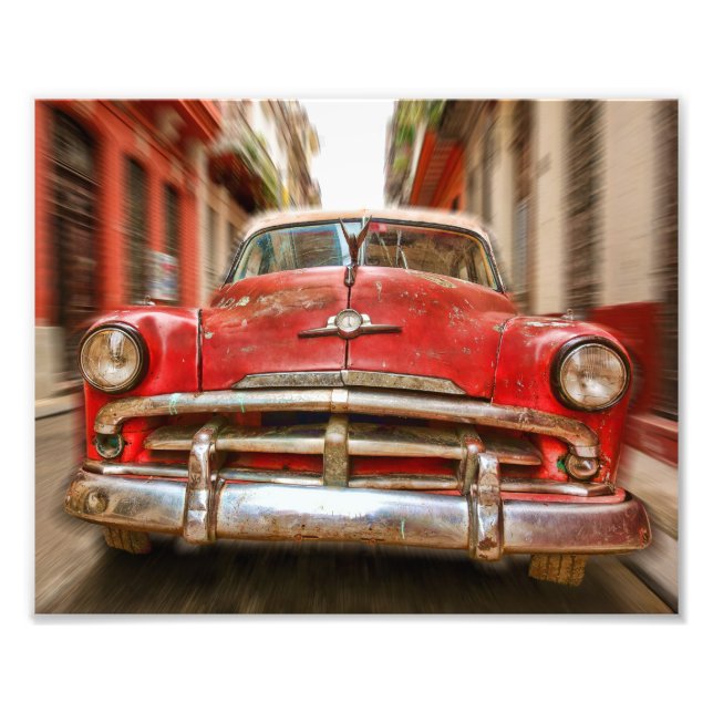 Impression Photo Course automobile dans les rues de la vieille Hava (Devant)