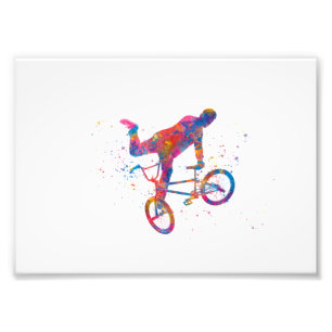 Impression Photo course de vélos bmx à l'aquarelle