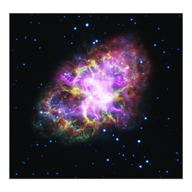 Impression Photo Crabe Nebula Supernova Remnant Hubble Composite (Devant)