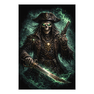 Impression Photo Crâne de Pirate Fantôme – Faucheur de Fantasy Somb