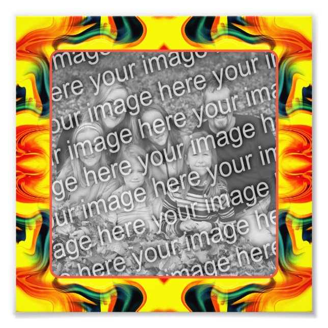 Impression Photo Créez Votre Propre Cadre Orange Et Jaune 8x8 (Devant)