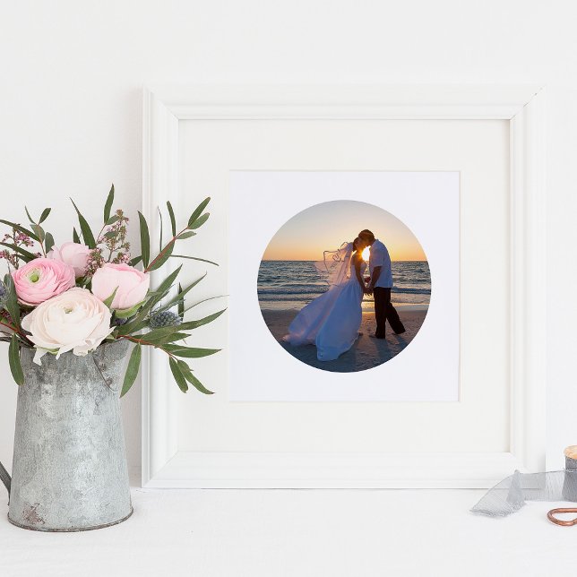 Impression Photo Créez votre propre forme de cercle de mariage 8"x8 (8x8 Circle Look Wedding Photo)
