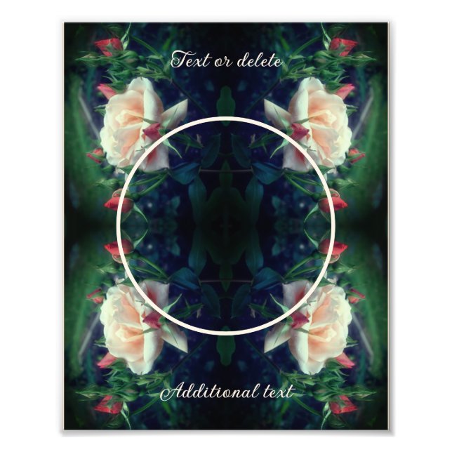 Impression Photo Créez Votre Propre Rose Peach Et Bourgeons 8x10 (Devant)