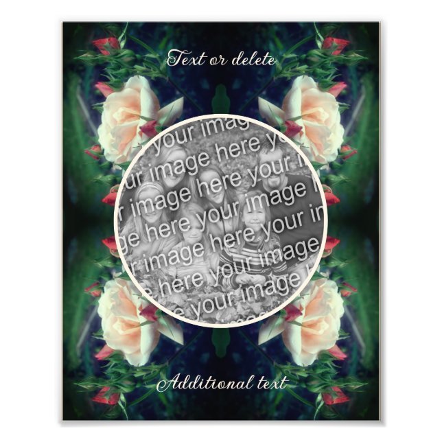 Impression Photo Créez votre propre rose pêche et boutons 8x10 (Devant)