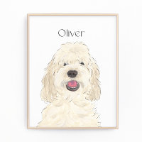 Crème blanche personnalisée Doodle Dog Art