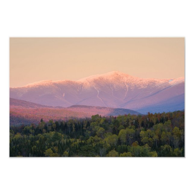 Impression Photo Crépuscule et mont Washington dans le (Devant)