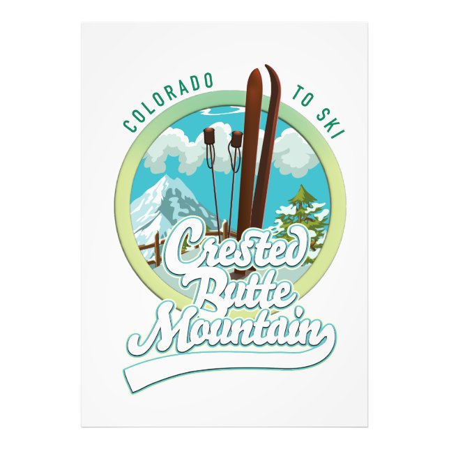 Impression Photo Crested Butte Mountain Colorado Ski logo (Devant)