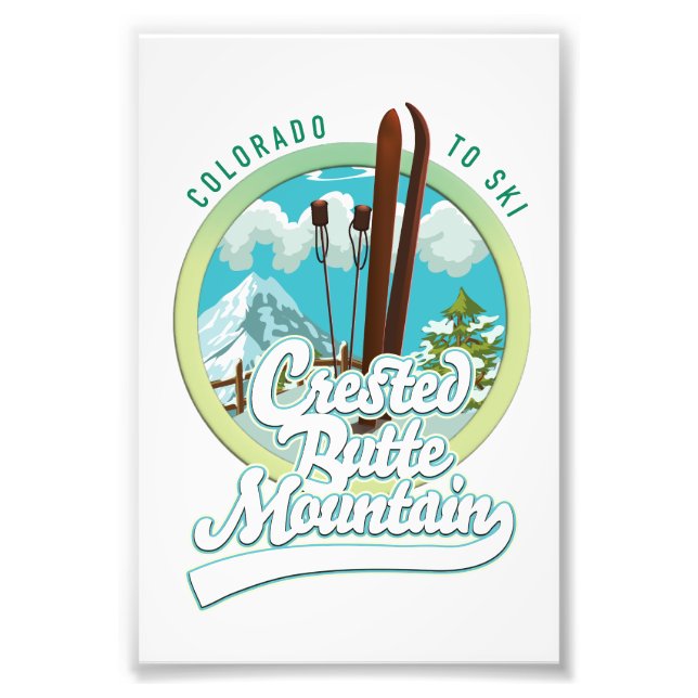Impression Photo Crested Butte Mountain Colorado Ski logo (Devant)