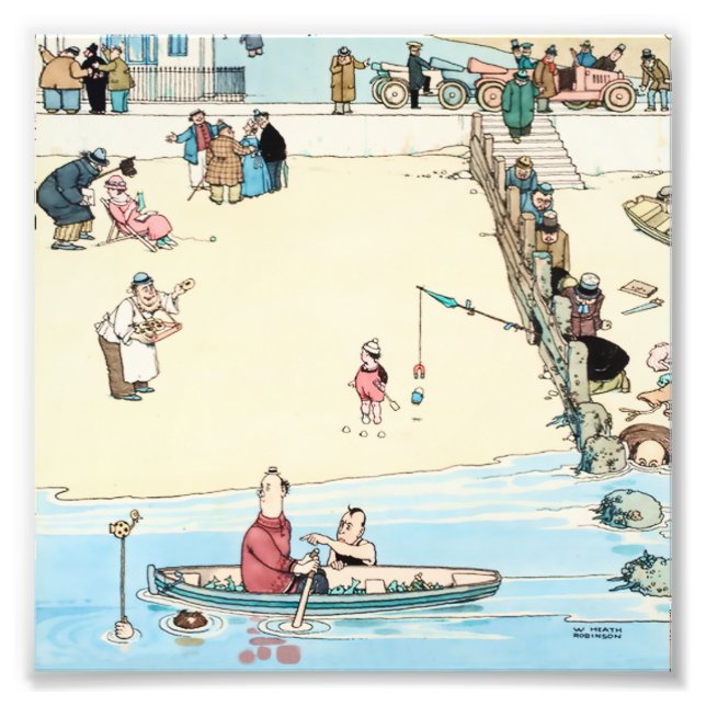 Impression Photo « Crime en bord de mer » de W Heath Robinson (Devant)