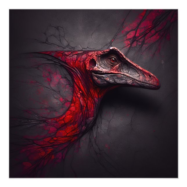 Impression Photo Crimson Fossil Ouapproché - génie de l'IA (Devant)