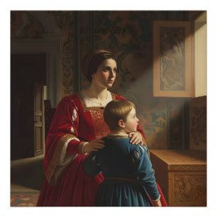 Impression Photo Crimson & Sapphire Whispers : Mère victorienne et