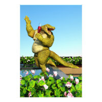 Crocodile drôle Champagne Fête Piscine Art