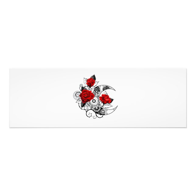 Impression Photo Croissant Mécanique avec Roses Rouges (Devant)
