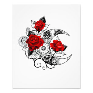 Impression Photo Croissant Mécanique avec Roses Rouges