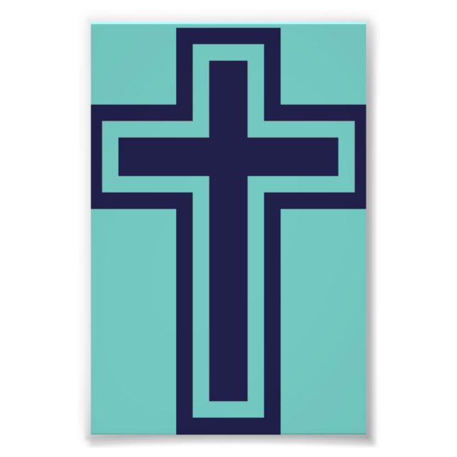 Impression Photo Croix chrétienne bleue différentes variantes (Devant)