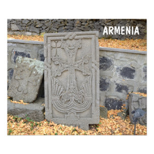 Impression Photo Croix de pierre antique (khachkars) en Arménie