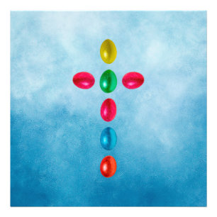 Impression Photo Croix des oeufs de Pâques