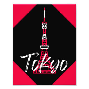 Impression Photo Croquis de la Tokyo Tower, Minato, Tokyo, Japon   