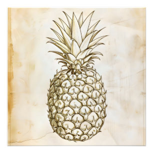 Impression Photo Croquis Vintage ananas