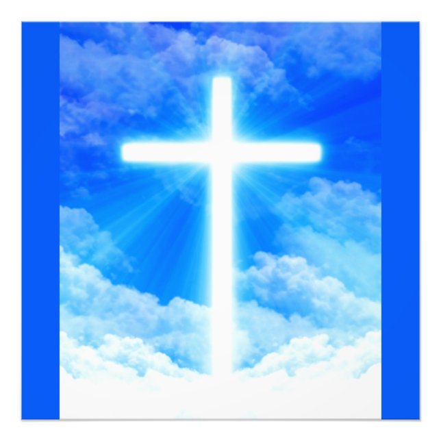 Impression Photo Cross of Light Jesus Christ Customizable Christian (Devant)