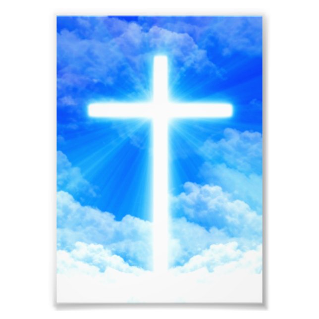 Impression Photo Cross of Light Jesus Christ Customizable Christian (Devant)