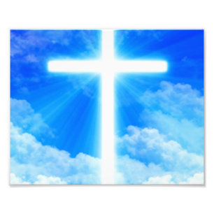 Impression Photo Cross of Light Jesus Christ Customizable Christian