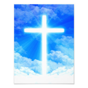 Impression Photo Cross of Light Jesus Christ Customizable Christian