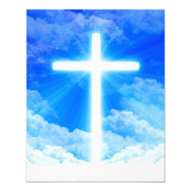 Impression Photo Cross of Light Jesus Christ Customizable Christian (Devant)