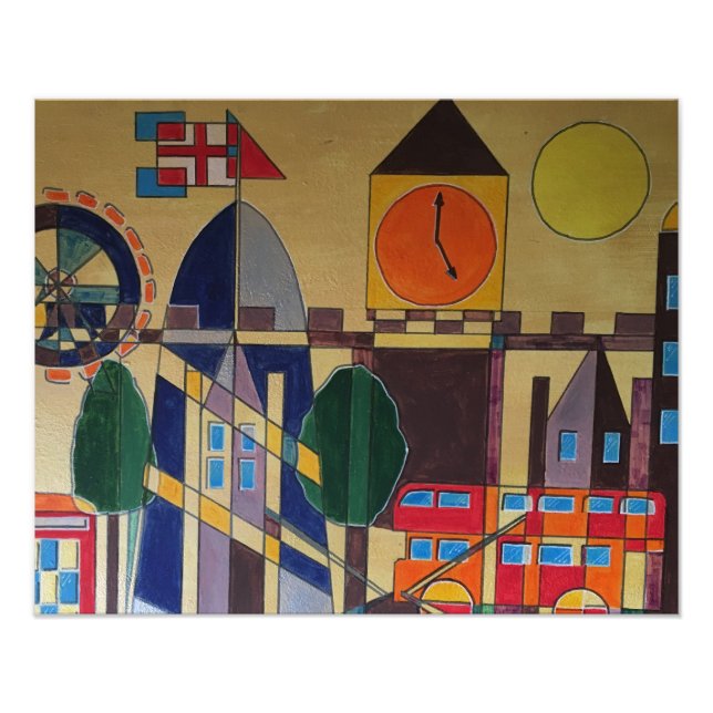 Impression Photo Cubisme acrylique de Londres (Devant)