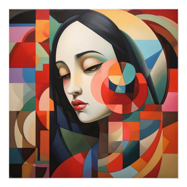 Impression Photo Cubisme féminin Art Abstrait (Devant)