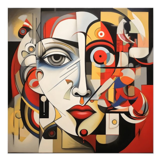 Impression Photo Cubisme Femme Art Abstrait (Devant)
