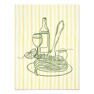 Impression Photo Cuisine italienne de pâtes et de vin Imprimer