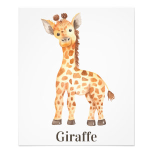 Impression Photo Cute Baby Giraffe Jungle Safari Animal Africain