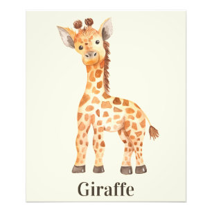 Impression Photo Cute Baby Giraffe Jungle Safari Animal Africain