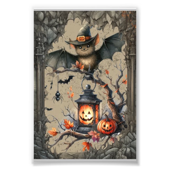 Impression Photo Cute chauve-souris Halloween (Devant)
