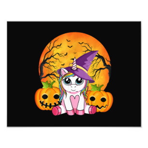 Impression Photo Cute Halloween Girls Witchy Unicorn Halloween