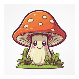 Impression Photo Cute kawaii style, La recherche de champignons