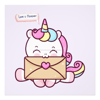 Impression Photo Cute Kawaii Unicorn Love Illustration
